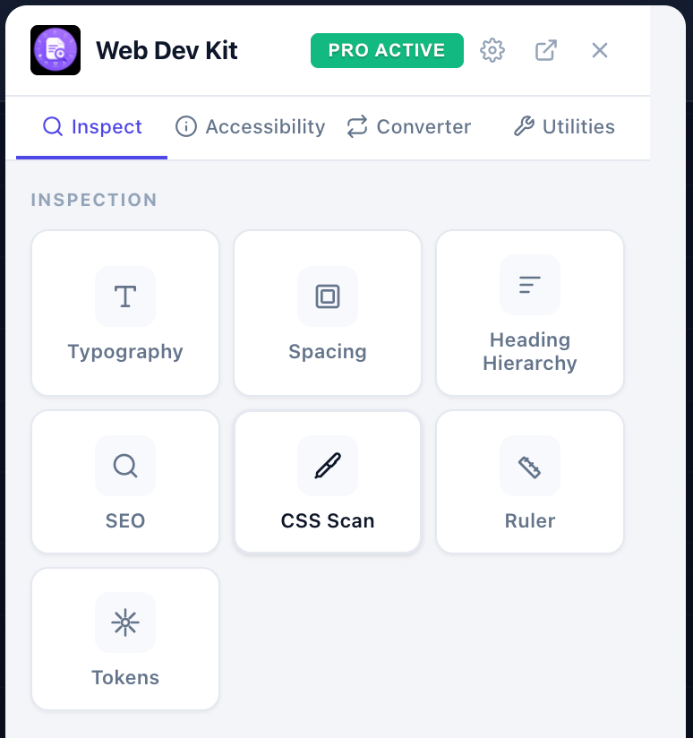 Web Dev Kit Inspect